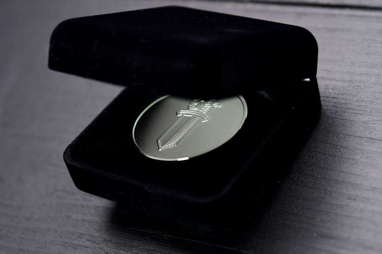 Die cast 3D metal coin, award emblem